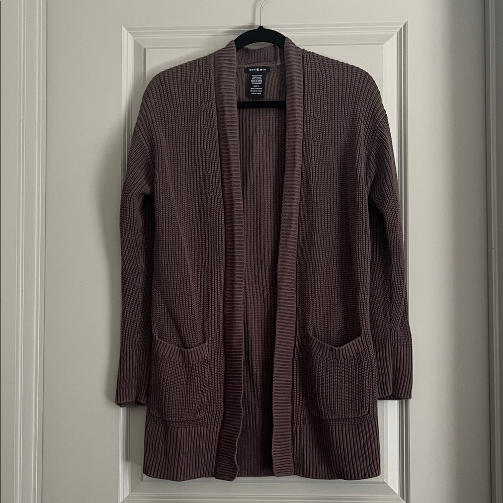 Max & Mia 100% Cotton Chocolate Brown Knit Cardigan